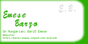 emese barzo business card